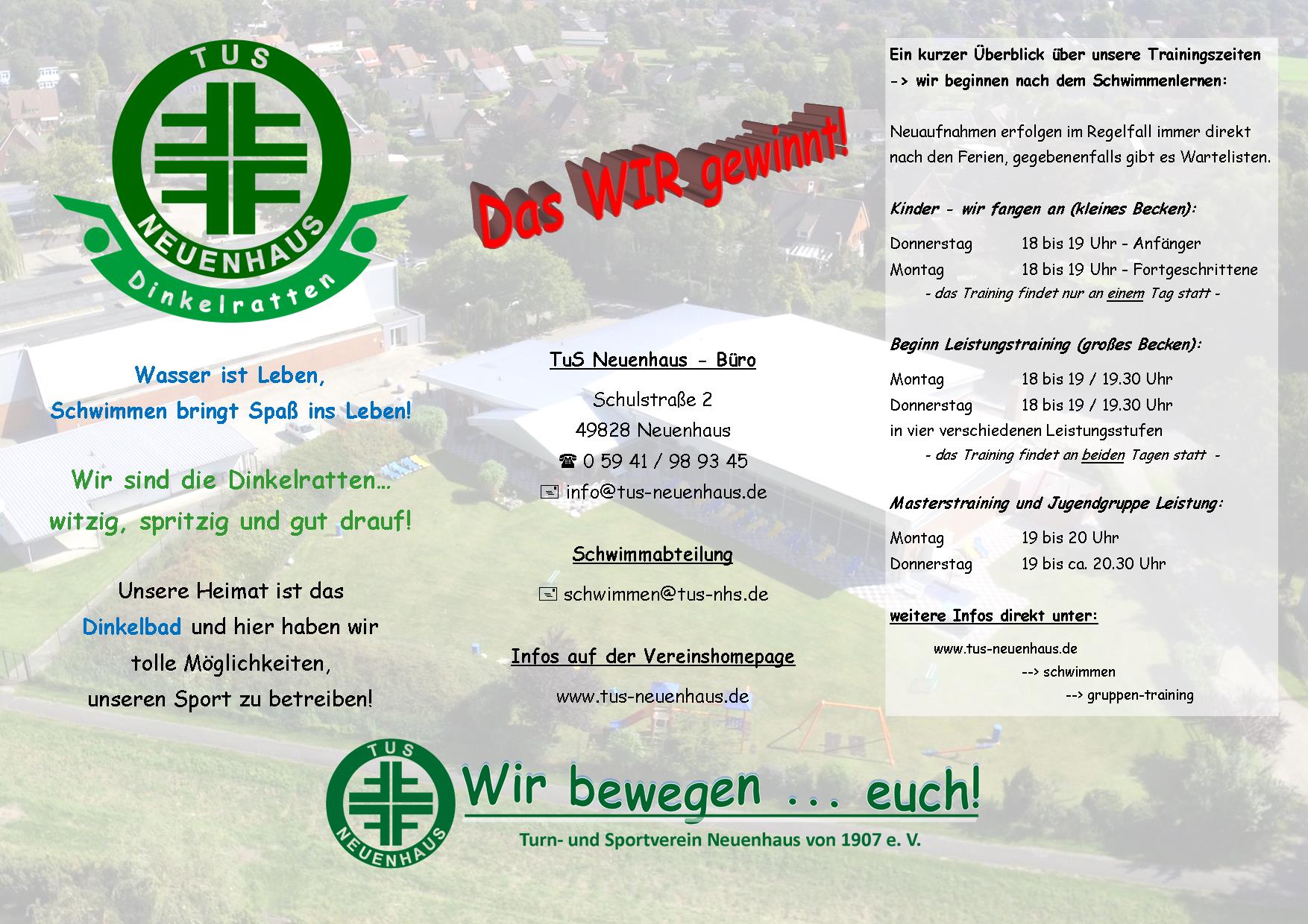 Flyer Trainingsübersicht